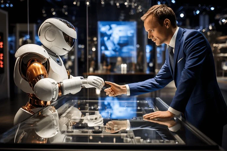 Chatbot and business owner interacting